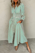 Load image into Gallery viewer, Stripe Clinched Midi Dress October.