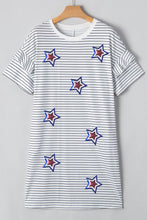 Load image into Gallery viewer, White Stripe Sequin Dress RTS