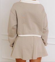 Load image into Gallery viewer, Beige Raw Edge Skirt Set RTS