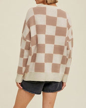 Load image into Gallery viewer, Beige Checkered Baggy Sweater October.