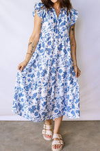Load image into Gallery viewer, Blue Floral Midi Dress January.