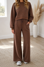 Load image into Gallery viewer, Brown Polka Dot Drawstring Set
