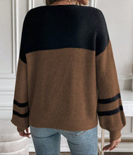 Load image into Gallery viewer, Colorblock knit Striped Sweater RTS