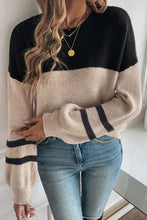 Load image into Gallery viewer, Colorblock knit Striped Sweater RTS