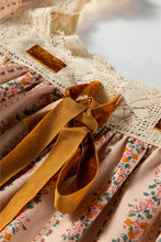 Load image into Gallery viewer, Floral Velvet Bow Loose Mini Dress RTS