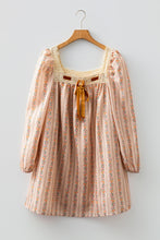 Load image into Gallery viewer, Floral Velvet Bow Loose Mini Dress RTS