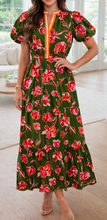 Load image into Gallery viewer, Green Floral Maxi Dress RTS