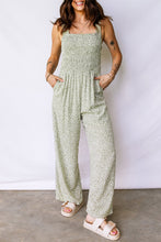 Load image into Gallery viewer, Green Smocked Floral Jumpsuit January.