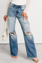 Load image into Gallery viewer, Mid Rise Distressed Straight Jeans RTS