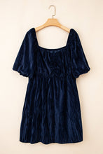 Load image into Gallery viewer, Navy Velvet Plus Size Dress RTS