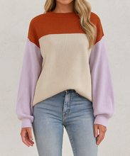 Load image into Gallery viewer, Color Block Ribbed Sweater October.