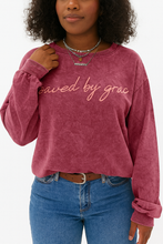 Load image into Gallery viewer, Saved by Grace Embroidery Sweatshirt *multiple colors* RTS