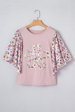 Load image into Gallery viewer, Pink Contrast Floral Blouse