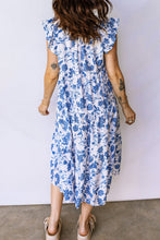 Load image into Gallery viewer, Blue Floral Midi Dress January.