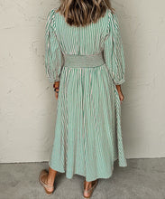 Load image into Gallery viewer, Stripe Clinched Midi Dress October.