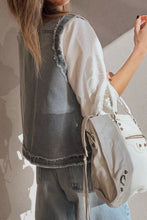 Load image into Gallery viewer, Blue Frayed Denim Vest October.