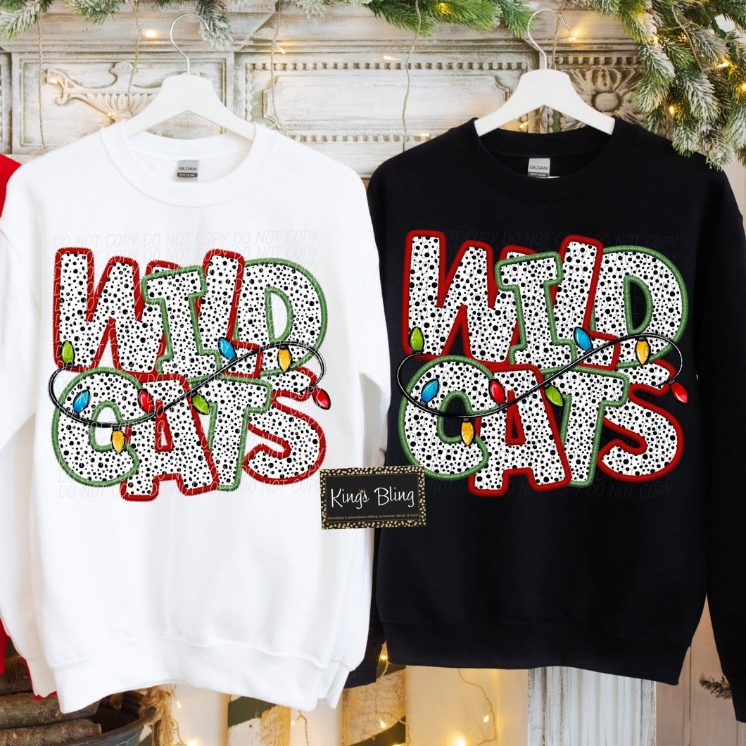 Christmas Lights Mascot - Wildcats