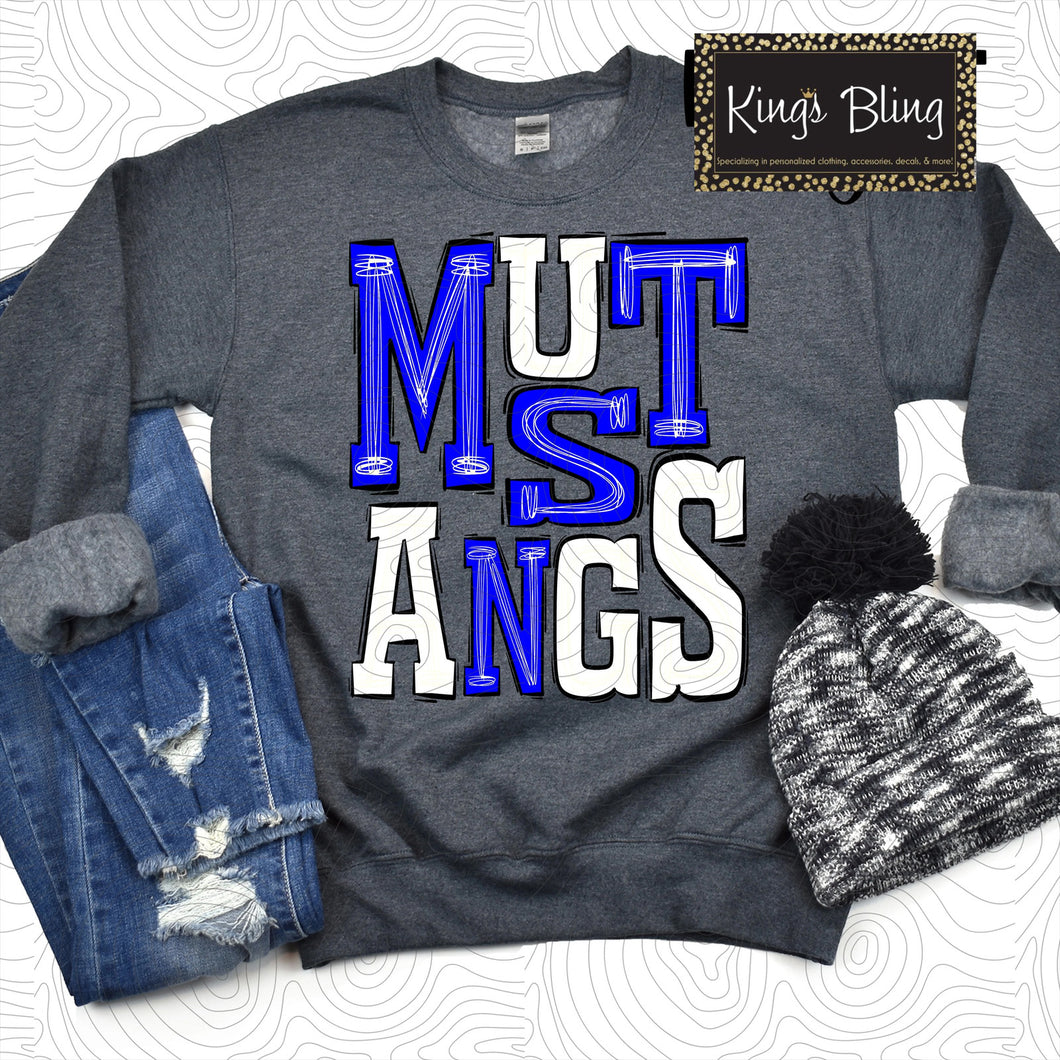 Mustangs - Blue & White