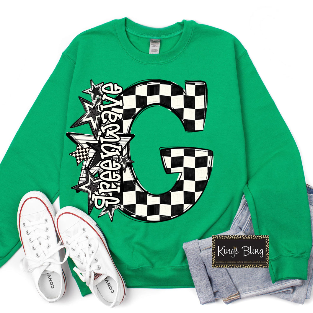 Checkered Star - Green Wave