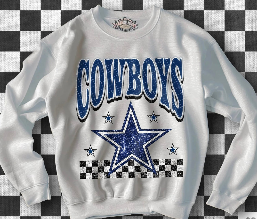 Faux Sequin - Cowboys