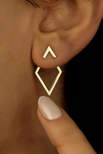 Load image into Gallery viewer, Gold Rhombus Stud Earrings RTS
