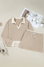 Load image into Gallery viewer, Beige Raw Edge Skirt Set RTS
