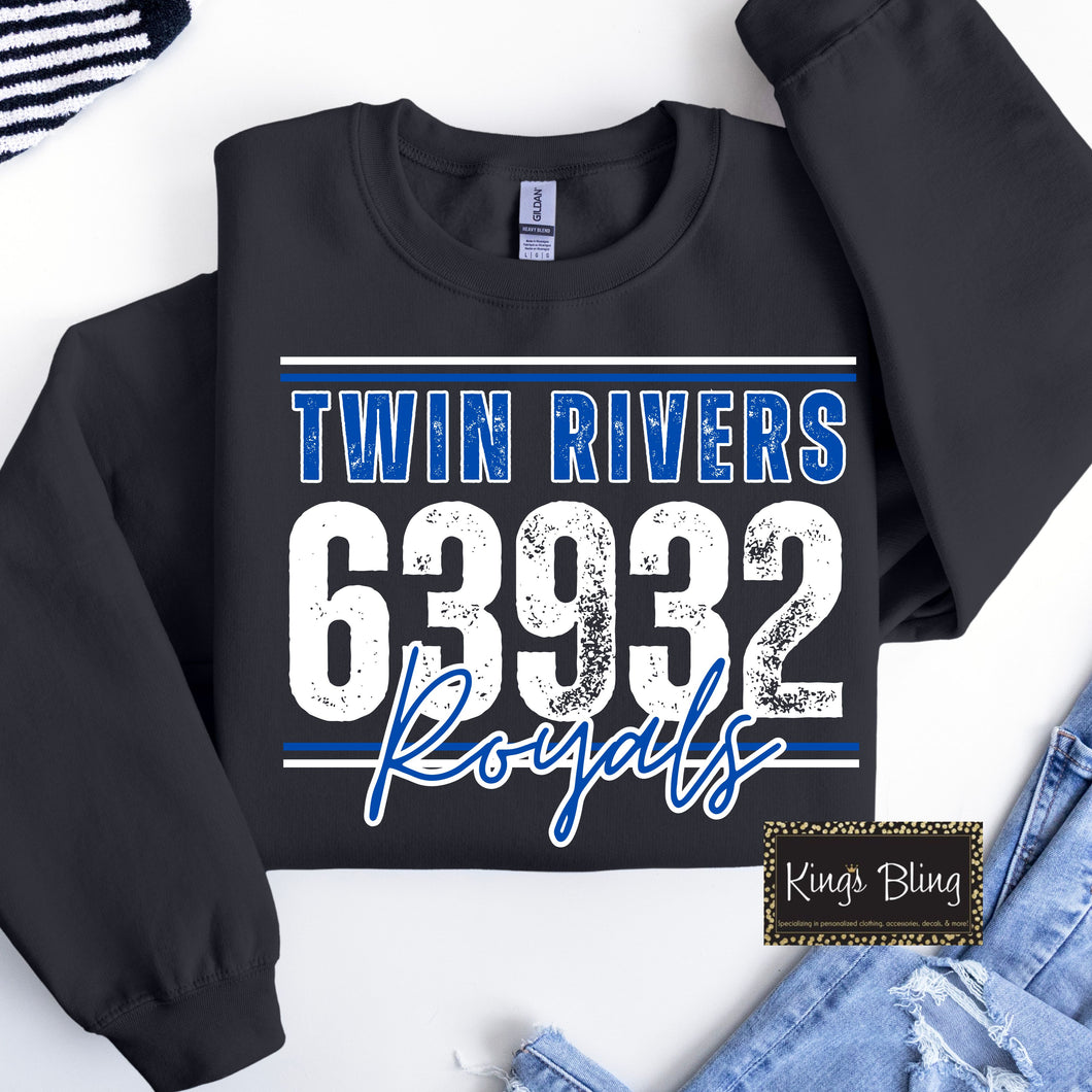 Zip Code Mascot - Twin Rivers Royals