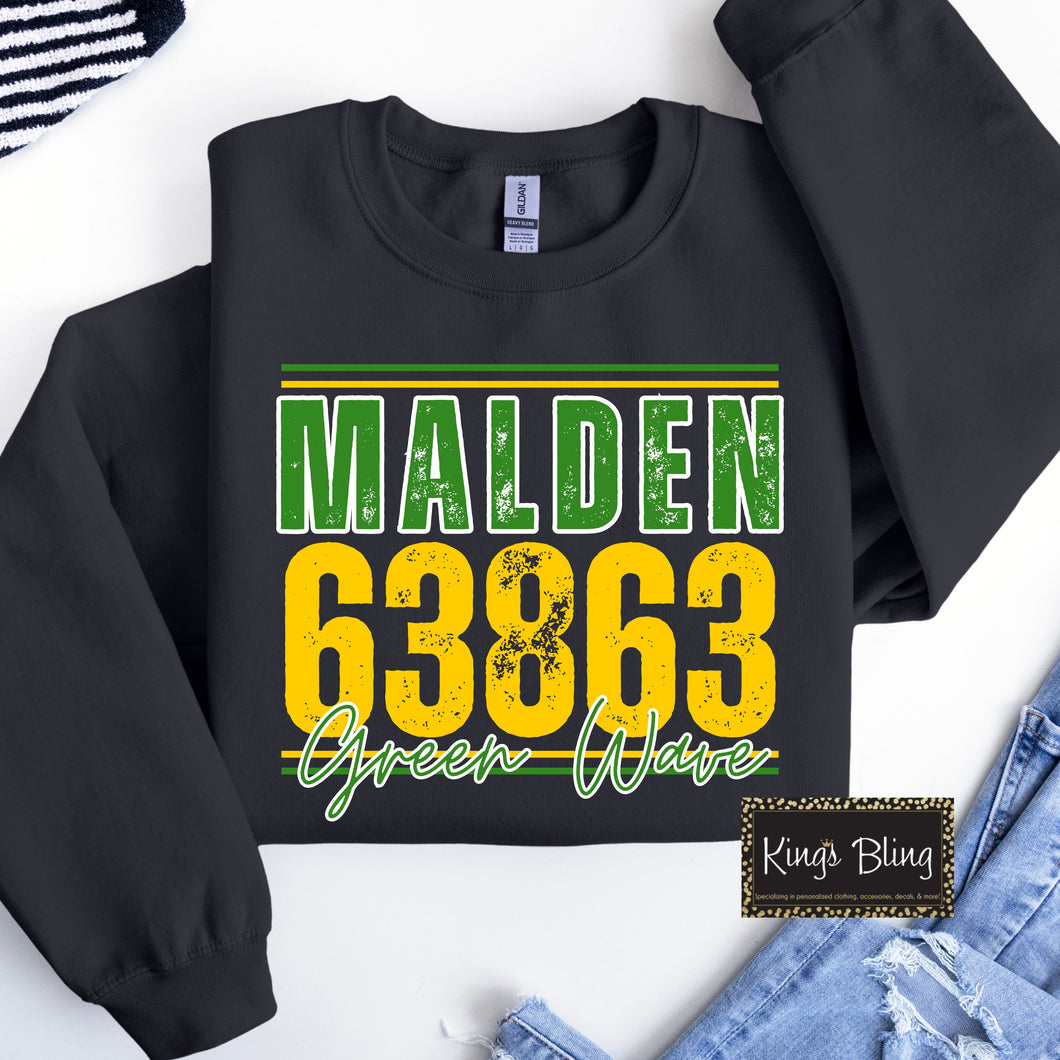 Zip Code Mascot - Malden Green Wave
