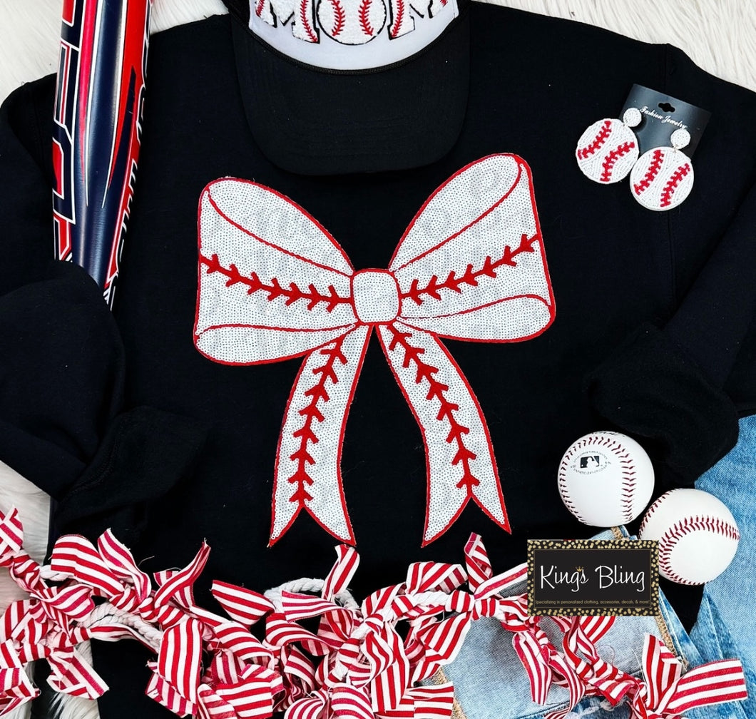 Real Sequin - Baseball Bow