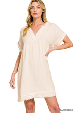 Load image into Gallery viewer, Zenana Double Gauze Raw Edge Dress RTS
