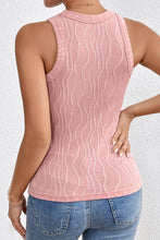 Load image into Gallery viewer, Pink Wavy Textured Slim Tank Top RTS
