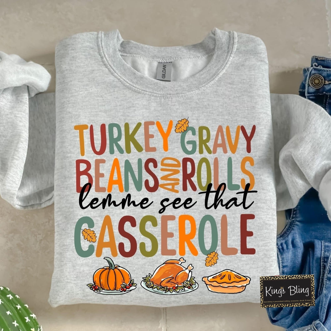 Turkey-Gravy-Beans and Rolls - Casserole