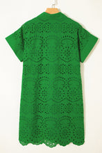 Load image into Gallery viewer, Green Eyelet Dress January.
