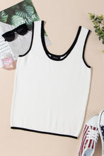 Load image into Gallery viewer, White Ribbed Trim Sweater Vest RTS
