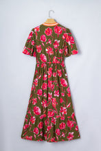 Load image into Gallery viewer, Green Floral Maxi Dress RTS
