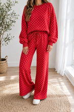 Load image into Gallery viewer, Brown Polka Dot Drawstring Set
