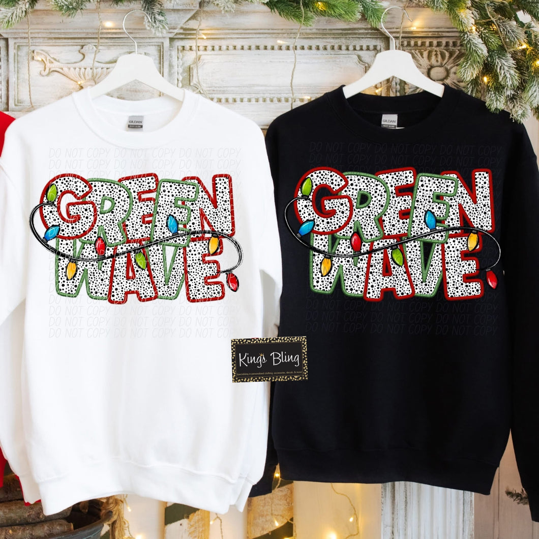 Christmas Lights Mascot - Green Wave