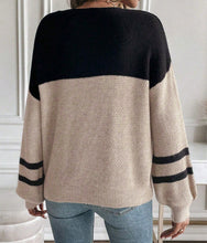 Load image into Gallery viewer, Colorblock knit Striped Sweater RTS
