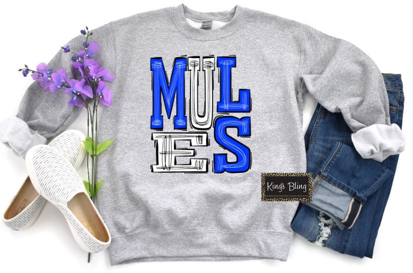 Mules - Blue & White