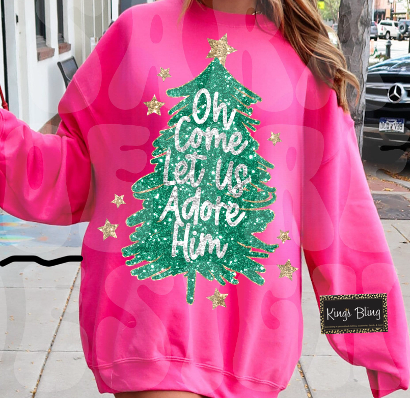 Oh Come Let Us Adore Him - Faux Sequin