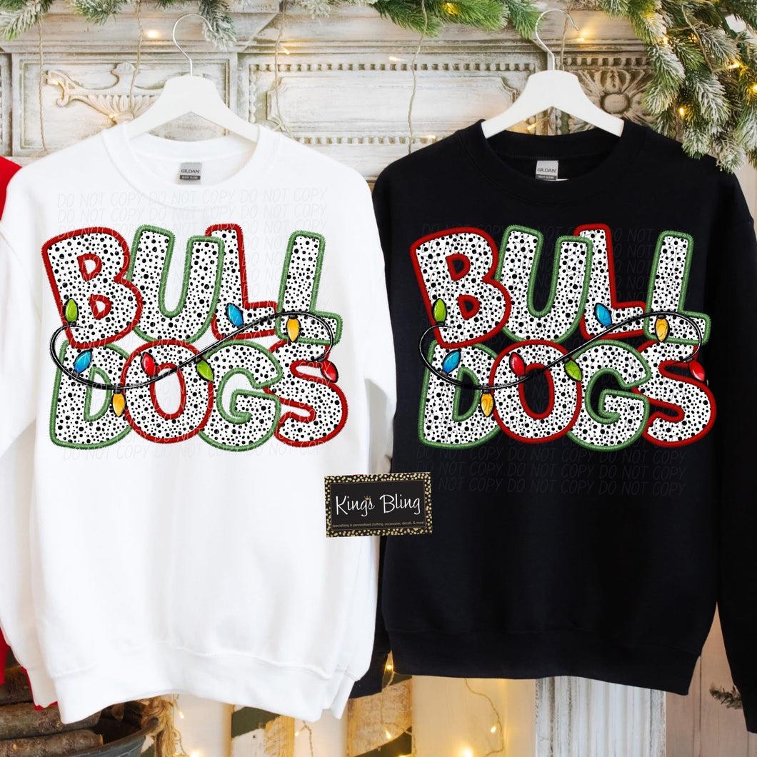 Christmas Lights Mascot - Bulldogs