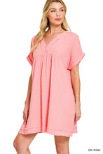 Load image into Gallery viewer, Zenana Double Gauze Raw Edge Dress RTS
