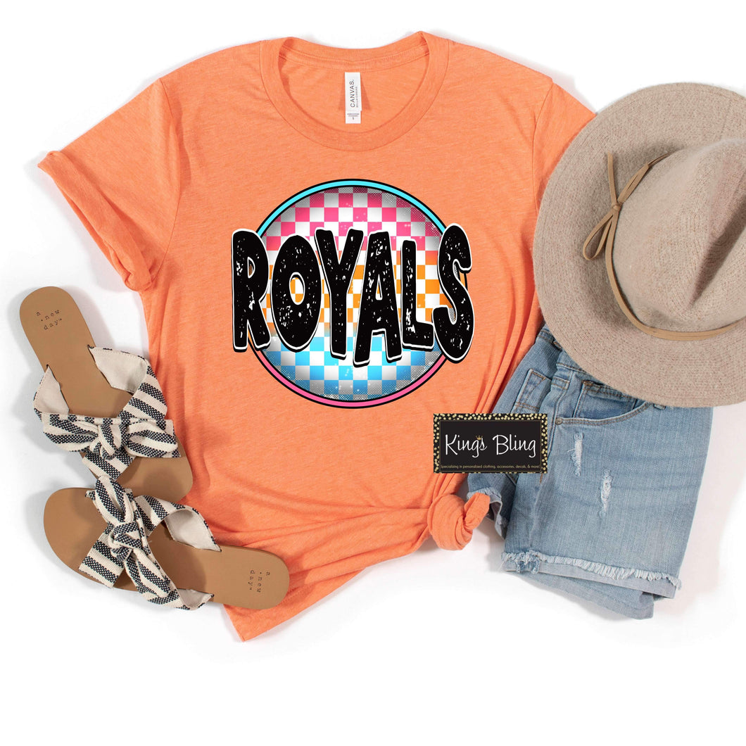 Neon Checkered Mascot - Royals