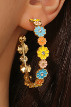 Load image into Gallery viewer, Flower Hoop Earrings RTS
