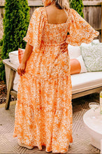 Load image into Gallery viewer, Orange Floral Maxi Dress RTS
