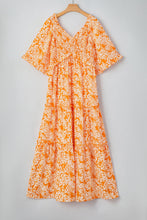 Load image into Gallery viewer, Orange Floral Maxi Dress RTS
