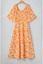 Load image into Gallery viewer, Orange Floral Maxi Dress RTS
