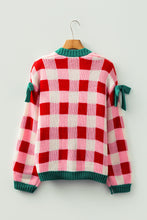 Load image into Gallery viewer, Pink Plaid Bowknot Cardigan RTS
