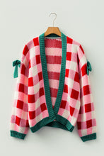 Load image into Gallery viewer, Pink Plaid Bowknot Cardigan RTS
