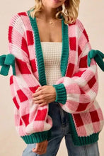 Load image into Gallery viewer, Pink Plaid Bowknot Cardigan RTS
